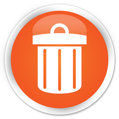 Wall Mural - Recycle bin icon orange glossy round button