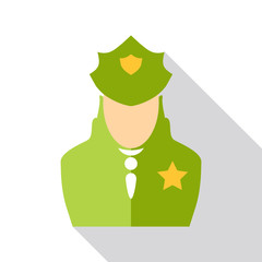 Sticker - Police officer icon. Flat illustration of police officer vector icon for web isolated on white background