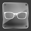 © sommersby - glasses icon on a metallic background