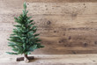 Christmas Tree, Copy Space, Aged Wooden Background