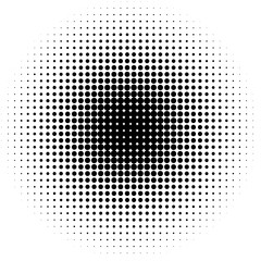 Aufkleber - Circle halftone pattern / texture. Monochrome halftone dots.