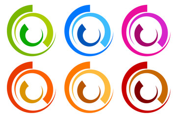Leinwandbilder - Colorful circle logo, icon templates. concentric segmented circl