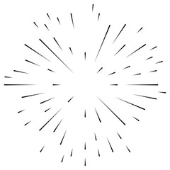 Poster - Radial, radiating irregular, asymmetric lines. Explosion effect.