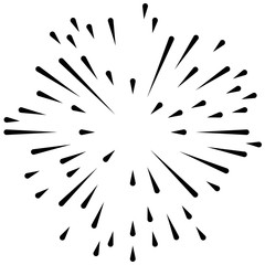 Poster - Radial, radiating irregular, asymmetric lines. Explosion effect.