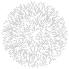 Poster - Radial, radiating irregular, asymmetric lines. Explosion effect.
