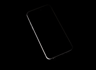 Mobile phone on black background .