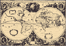 Early World Map / Hendrik Hondius(1630) [vector]