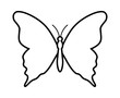 Butterfly winged insect line art icon for apps and websites