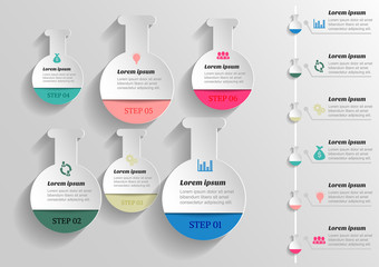 Wall Mural - Infographic banners Templates.Vector test tube  design element.