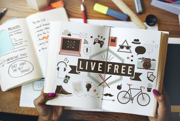 Wall Mural - Live Free Freedom Alive Enjoy Concept