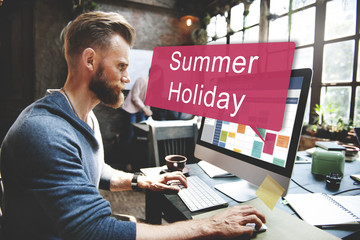 Wall Mural - summer holiday season fun travel vacation concept