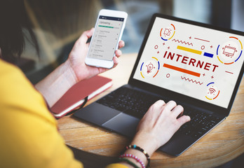 Wall Mural - internet connection networking online concept