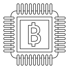 Sticker - Chip icon. Outline illustration of chip vector icon for web