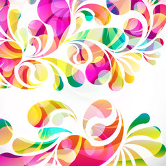Canvas Print - abstract colorful paisley arc-drop pattern on a white background