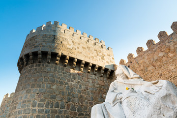 Santa Teresa sculpture at Avila city main square (Saint Theresa of Avila sculpture at the 