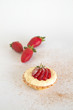 White chocolate and custard tart with strawberries