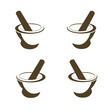 Mortar and pestle pharmacy icon