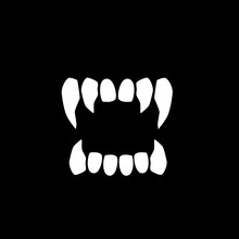 Vampire Teeth Vector Icon.