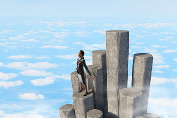 Wall Mural - she reached the top of sucess . mixed media