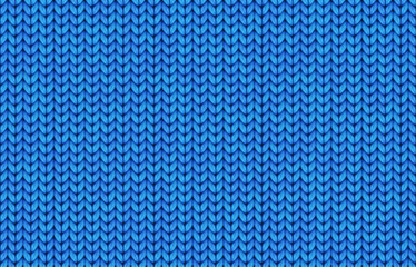 Blue realistic simple knit texture vector seamless pattern