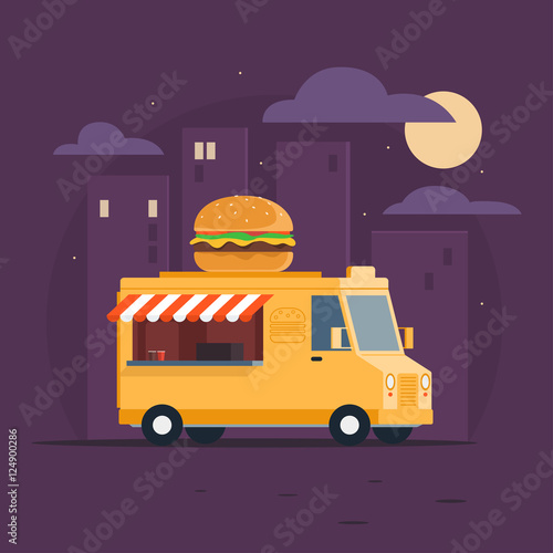 Food Truck Fast Food Delivery Mobile Food Car Street Food