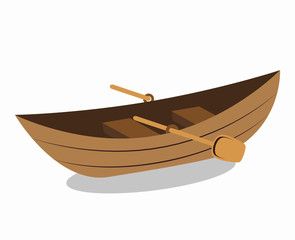 Sticker - wooden canoe isolated icon vector illustration design