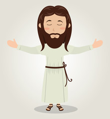 Jesus christ prayer open arms design vector illustration eps 10