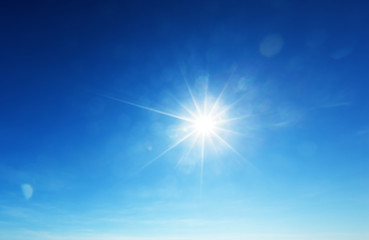 blue sky and sun
