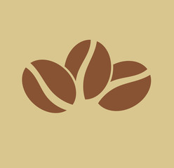 Wall Mural - three coffee beans logo