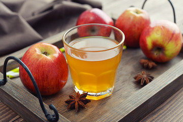 Apple cider in glass