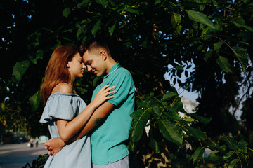 Wall Mural - guy and girl in the park