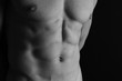 © dream@do - Strong Athletic Man muscular body, torso, hair removal, and six pack abs close up, copy space