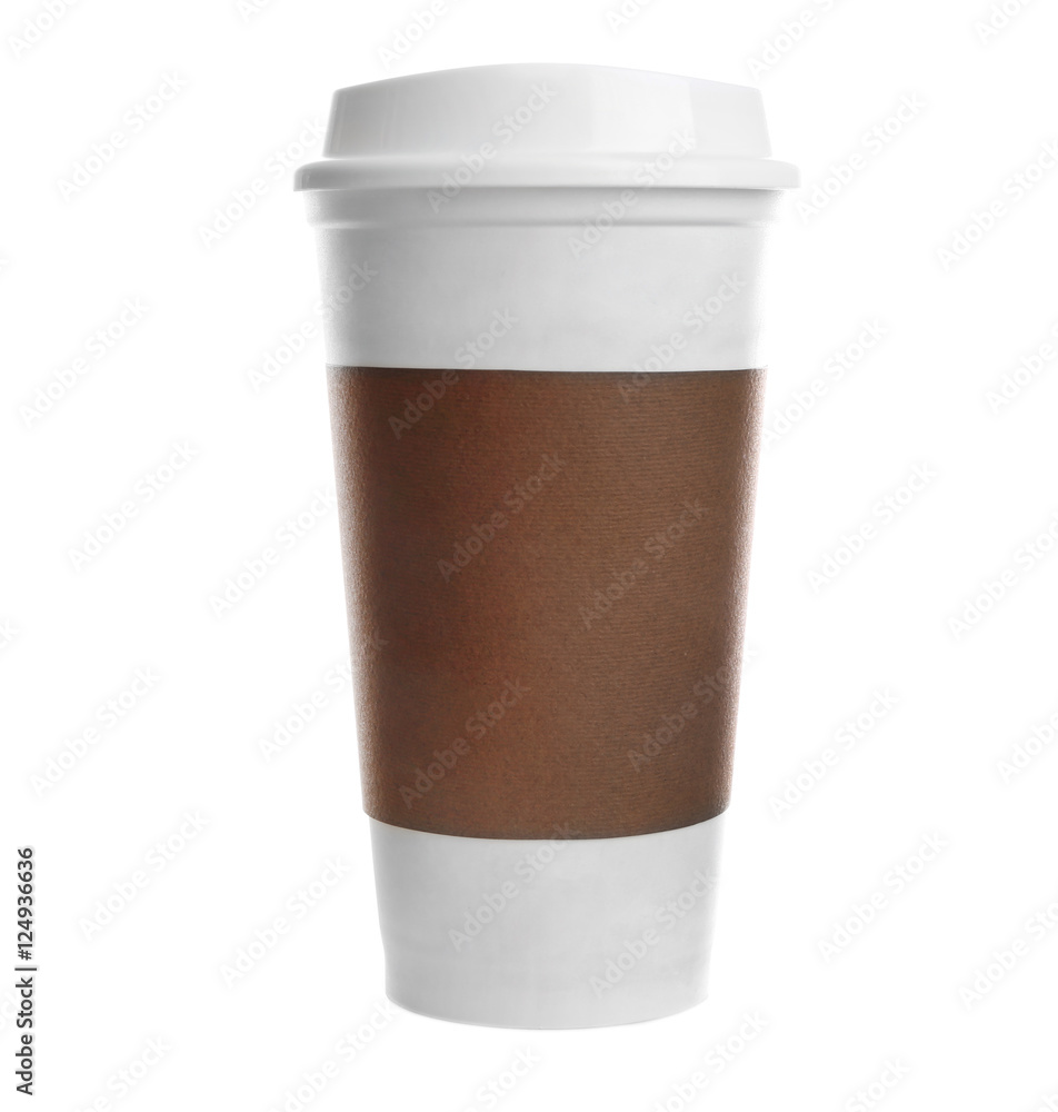 Coffee-to-go. Paper cup of coffee isolated on white