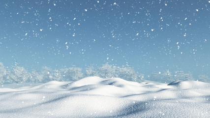 3d snowy landscape