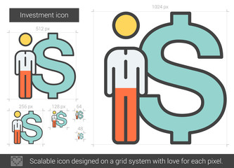 Sticker - Investment line icon.