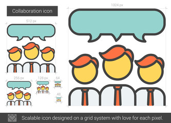 Wall Mural - Collaboration line icon.