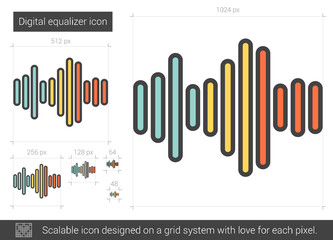 Canvas Print - Digital equalizer line icon.