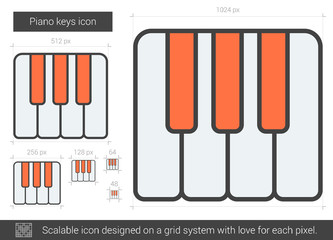 Poster - Piano keys line icon.