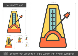 Sticker - Metronome line icon.