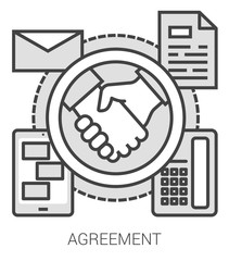 Wall Mural - Agreement line infographic.