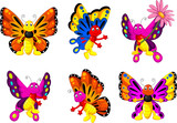 Fototapeta Motyle - funny butterfly cartoon setapple tree house cartoon