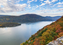 The Hudson River In New York State During The Fall Foliage Season