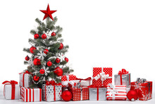 Decorated Christmas Tree And Gifts