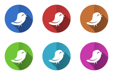 Poster - Flat design twitter vector icons