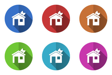 Poster - Flat design house vector icons