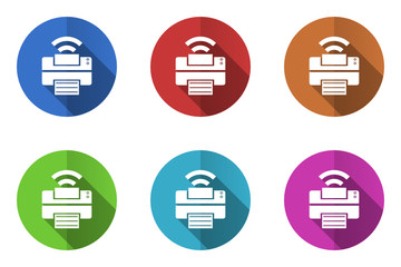 Poster - Flat design printer vector icons