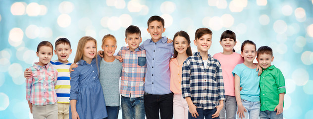 Poster - group of happy smiling children hugging