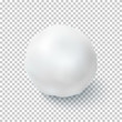 Realistic snow ball isolated on transparent background.