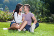 © rock_the_stock - happy couple sitting in park