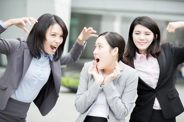 Wall Mural - business woman bullying